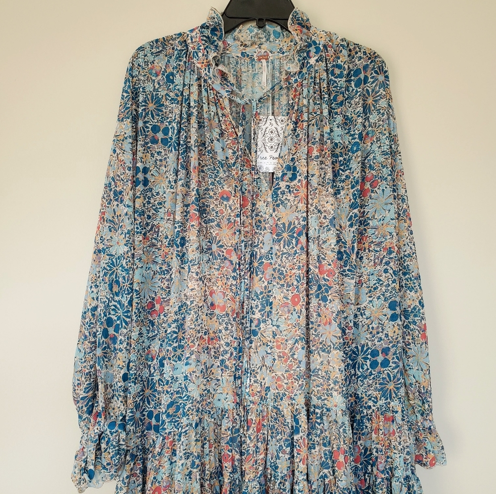 Free People Feeling Groovy Maxi Flowy Dress xs - Picture 4 of 5